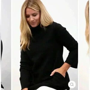 Burgess Lauren tunic mockneck sweater cotton + cashmere size small